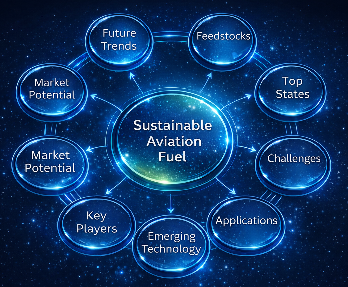 Sustainable Aviation Fuel Topics Diagram